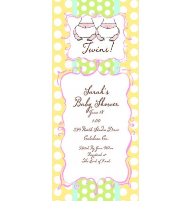 Twin Baby Shower Invitations, The Twins, Bella Ink